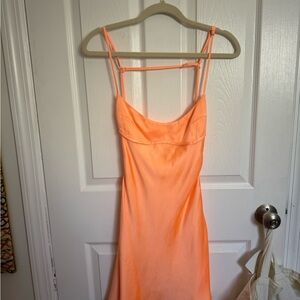 Zara Strapless Neon Orange Dress